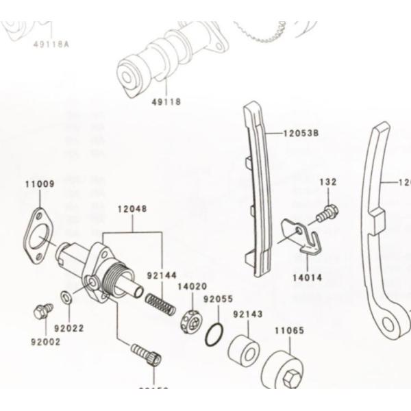 カワサキ（Kawasaki） スーパーシェルパ(KL250G) カムチェーン