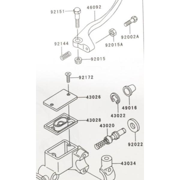 カワサキ スーパーシェルパ(KL250G) フロントマスターシリンダー