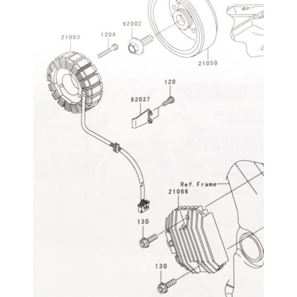 カワサキ（Kawasaki） バリオス2(ZR250B) ステーター(ジェネレーター