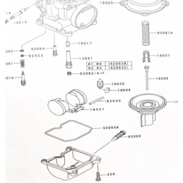カワサキ GPZ900R(ZX900A) 全年式 フロートバルブ&フロート カワサキ GPZ900R(ZX900A) 全年式 フロートバルブ&フロート