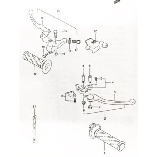 スズキ インパルス400(GK79A) ハンドルグリップ 左右セット 図中