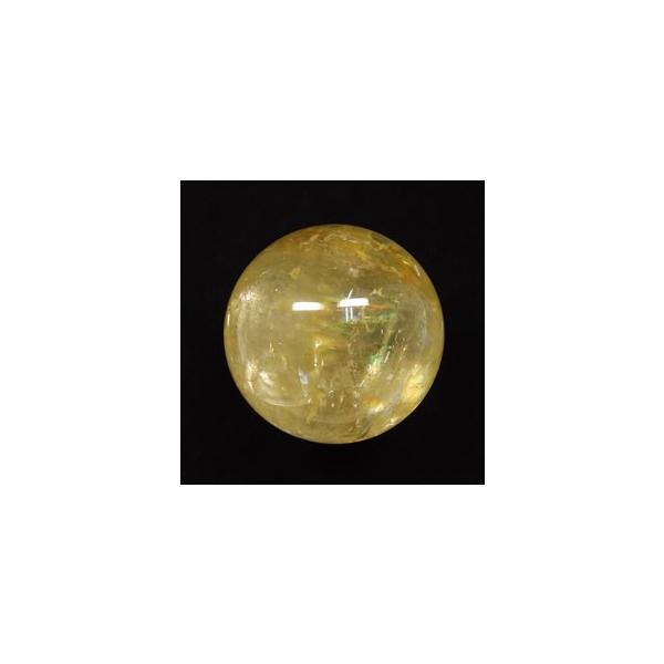 イエローカルサイト 丸玉 台座付き 直径 約70mm