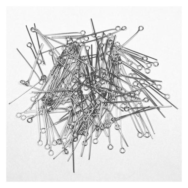 9ピン 長さ20mm/30mm 穴径2mm 線径約0.6mm 20本入り ステンレス製 ピン アクセサリー 基礎パーツ シルバー