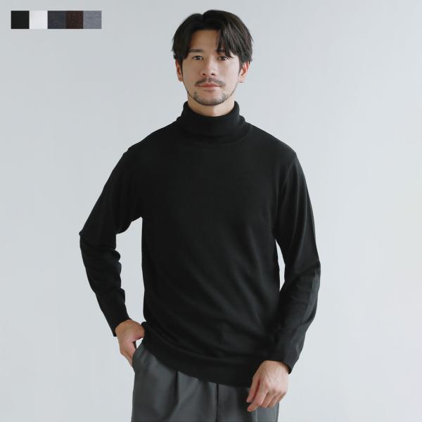 タートルネックニット メンズ 秋 冬 セーター 14G ハイゲージ シープ