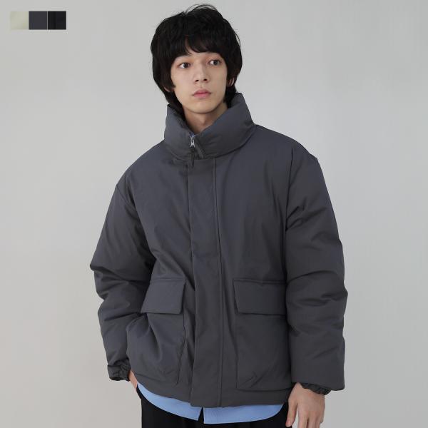 中綿ジャケット アウター ブルゾン メンズ 冬 冬服 洗える ウォッシャブル 手洗い スタンドネック フラップポケット 二重ポケット ドローコード 耐水 透湿