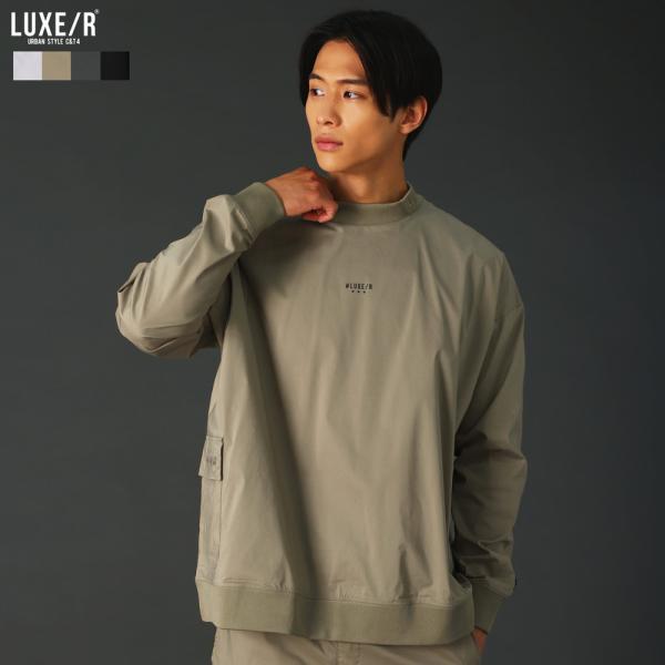 【セットアップ対応】 ゴルフウェア メンズ プルオーバー オールシーズン 春 春服 秋 秋服 撥水 ハイネック モックネック ロゴ プリント 刺繍 布帛 45853