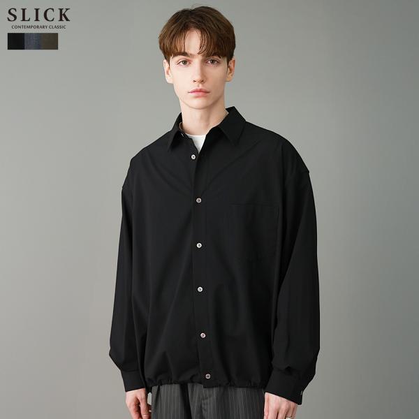 シャツ ドローストリングシャツ カジュアルシャツ メンズ 長袖 秋 冬 秋服 冬服 TR ドローコード ドロップショルダー 5120310