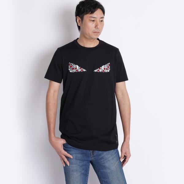 フェンディ Tシャツ アイズ ブラック メンズ FENDI FY0894 A6ZD L