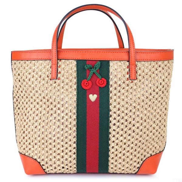 グッチ キッズライン トートバッグ Gucci Kids ラフィア ウェブ ベージュ オレンジ さくらんぼ ハート Buyee 日本代购平台 产品购物网站大全 Buyee一站式代购 Bot Online