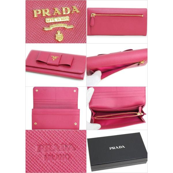 プラダ PRADA 財布 長財布 ピンク リボン 長財布 1M1132 ZTM F0505 折