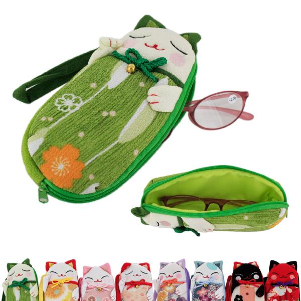 障友会 堺みなみ／セルプセンター 】ネコ メガネケース 眼鏡 老眼鏡