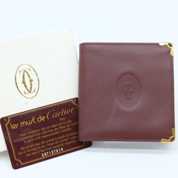 Cartier カルティエ マストライン 二つ折り財布 財布 ボルドー レッド