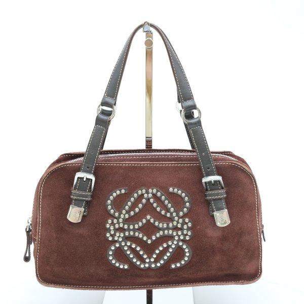 LOEWE ロエベ アマソナ ハンドバッグ トート スエード ビジュー