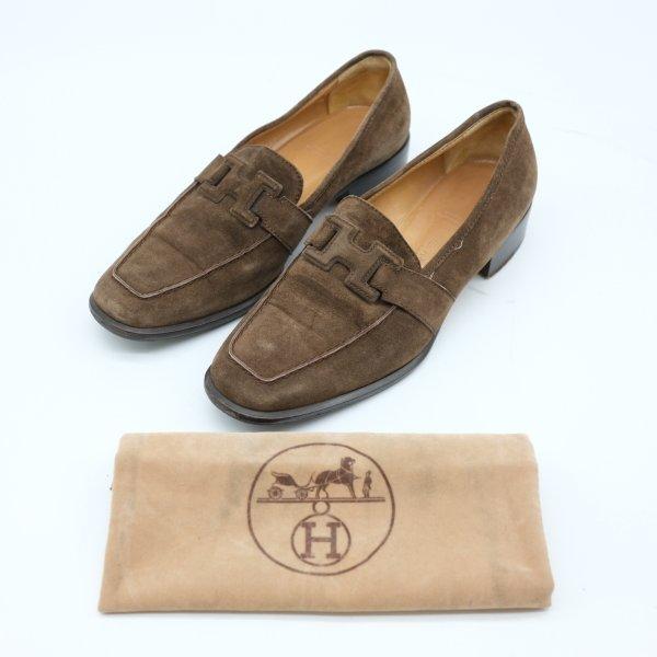 HERMES エルメス コンスタンス スエード モカシン ローファー シューズ