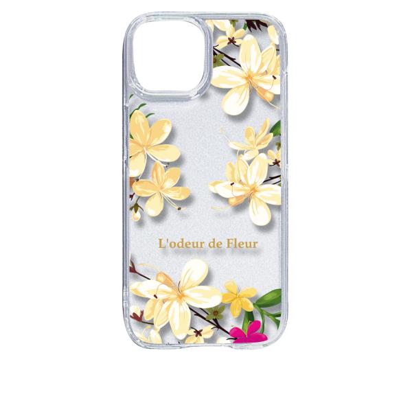 iPhone15 アイフォン15 クリア ハードケース (プルメリア) 花柄