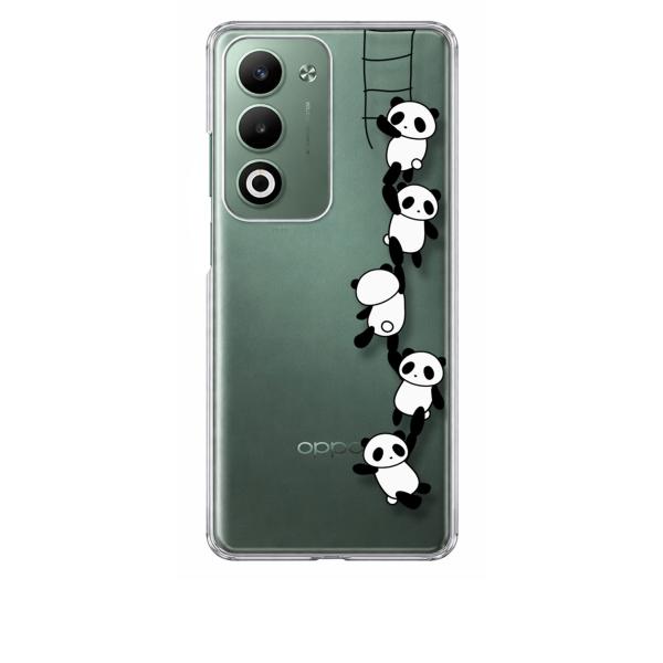 OPPO A5 5G OPG06 クリア ハードケース (ぶらさがりパンダ) カバー