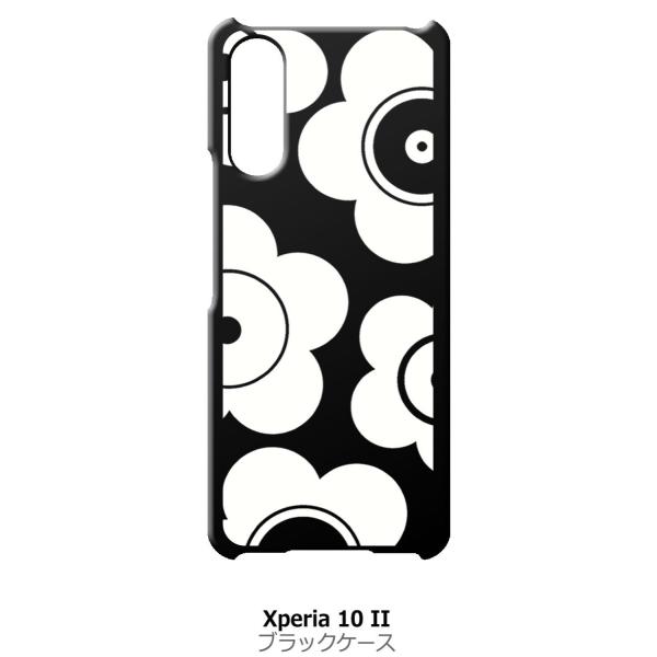 Xperia 10 II SO-41A SOV43 ブラック ハードケース t026 花柄
