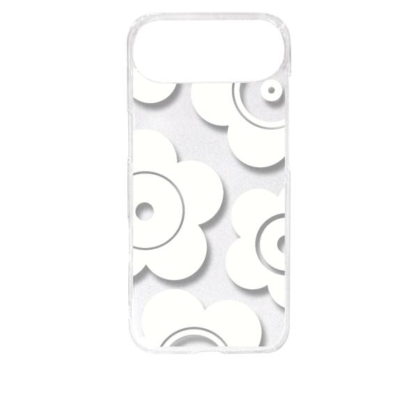 iPhone17 Air アイフォン17エア クリア ハードケース t026-ホワイト 花