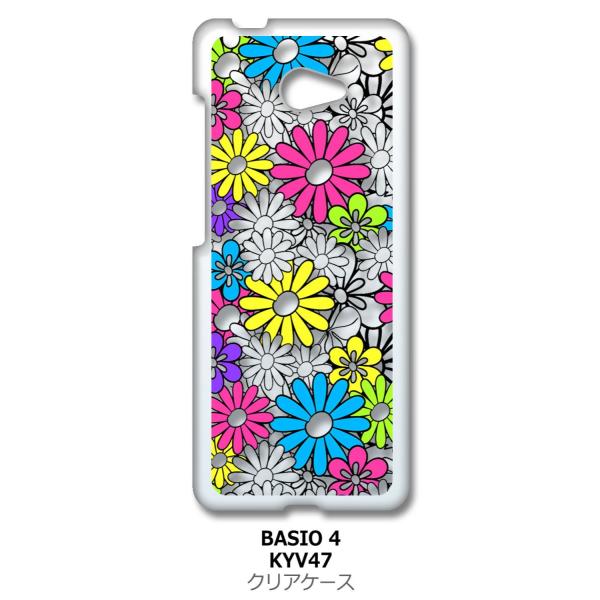 ���񂽂�X�}�z2 A001KC/BASIO4 KYV47 au �N���A �n�[�h�P�[�X �ԕ��A�E�g���C��(�u���b�N/�}���`) �t�����[ �J���t�� �X�}�z �P�[�X �X�}