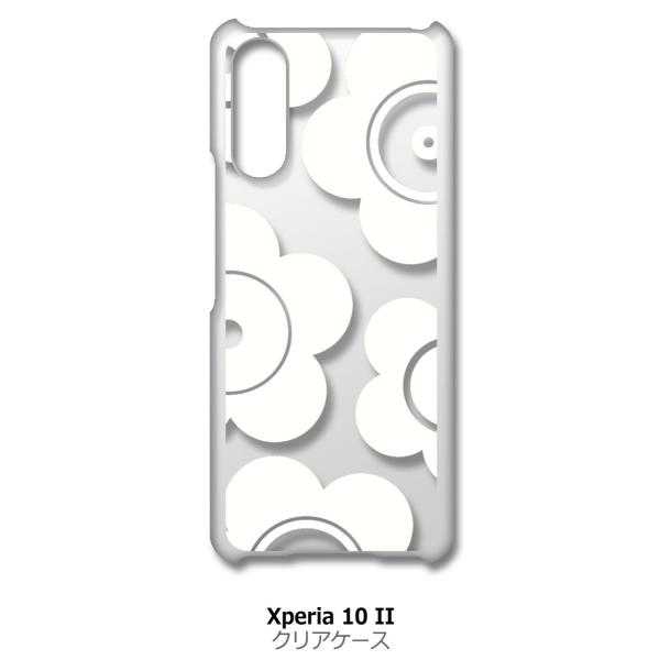 Xperia 10 II SO-41A SOV43 クリア ハードケース t026-ホワイト 花柄