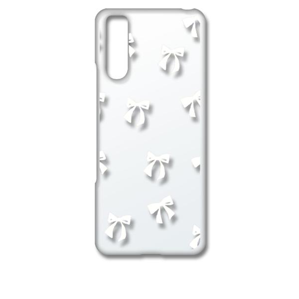 Xperia 10 III SO-52B SOG04 クリア ハードケース リボン(ホワイト