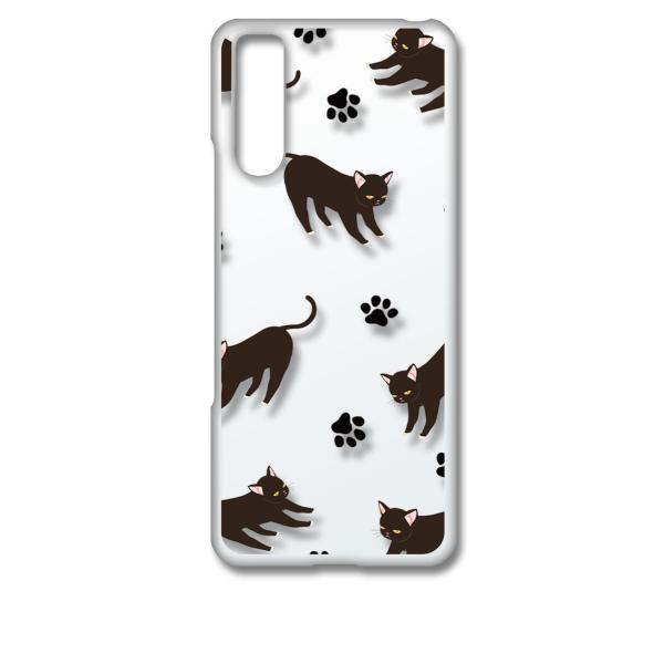 Xperia 10 III SO-52B SOG04 クリア ハードケース 猫 ネコ 黒猫