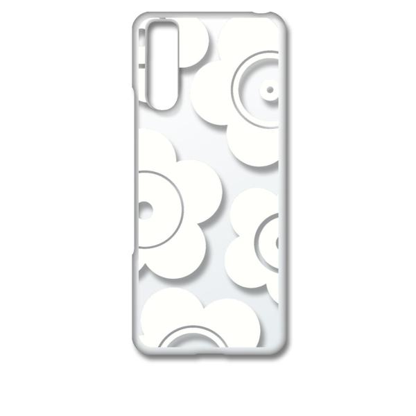 Xperia 10 III SO-52B SOG04 クリア ハードケース t026-ホワイト 花柄