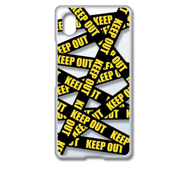 Xperia Ace III SO-53C SOG08 GNX؃A G[X3 NA n[hP[X KEEP OUT(ubN) ֎~ e[v X}z P[X X}[gtH