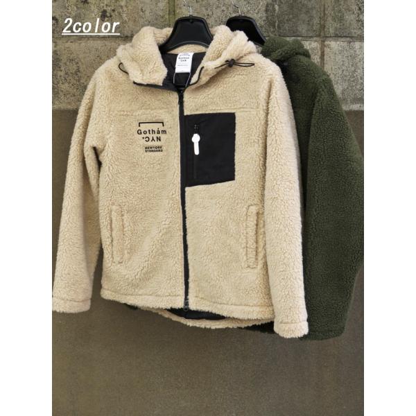 SALE!!  [ 2color ] GOTHAM NYC (ゴッサム エヌワイシー)  BOA HOOD JACKET (ボア フード ジャケット) GN875 / BEIGE(ベージュ) / KHAKI(カーキ)