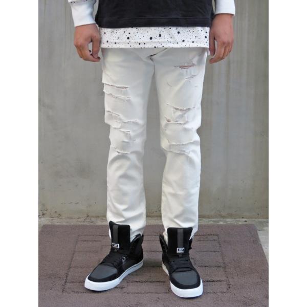 SALE!! Seven Colors ORIGINAL  CRASH DENIM PANTS (クラッシュデニムパンツ) WHITE (ホワイト)