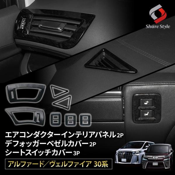 アルファード・ヴェルファイア 30系 モニターフレームカバー 黒木目調 30系 アルファード ヴェルファイア モニターフレームカバー