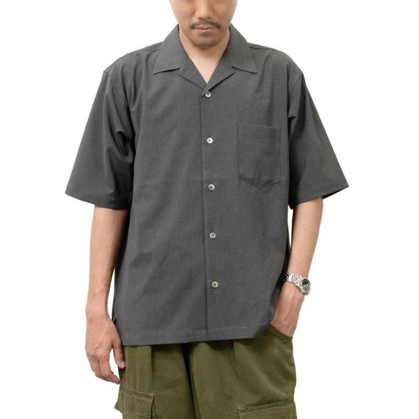 シャツ カジュアルシャツ グレー 半袖 夏 オープンカラー 開襟 メンズ 接触冷感 リラックス ゆったり CHOYA NEXT