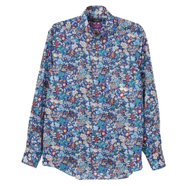 リバティプリント Liberty Fabrics コテージ・ガーデン タナローン <Cottage Garden> 青 ブルー 花柄