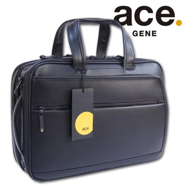 ace.GENEエースジーン2WAYビジネスバッグ黒ブリーフケースA4PC通勤 ace. GENE LABEL エースジーン ブリーフケース A4 メンズ ブラック