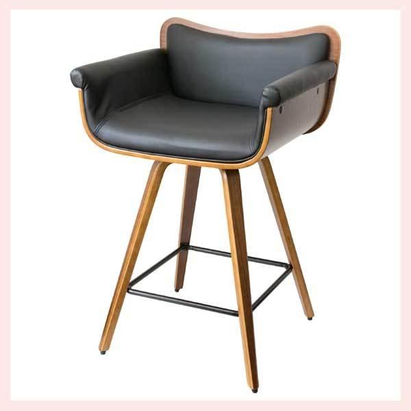 宮武製作所 バーチェア（W56×D46×H83cm）／ブラック ※木脚カウンター