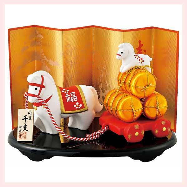 干支置物 開運 宝曳き親子午 S129 : セレクトショップ hana Yahoo!店