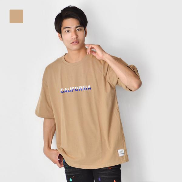 ビッグシルエット Tシャツ メンズ 半袖 大きいサイズ 春夏秋 韓国 ストリート サーフ BITTER ビター サガラ刺繍 ロゴ ホワイト ベージュ ブラック 白 黒 M L XL