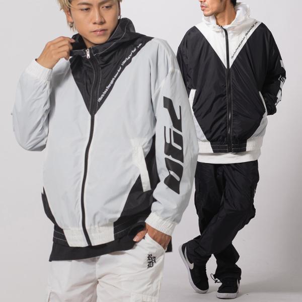 RE730 バイカラービッグマウンテンパーカー メンズ ビッグシルエット