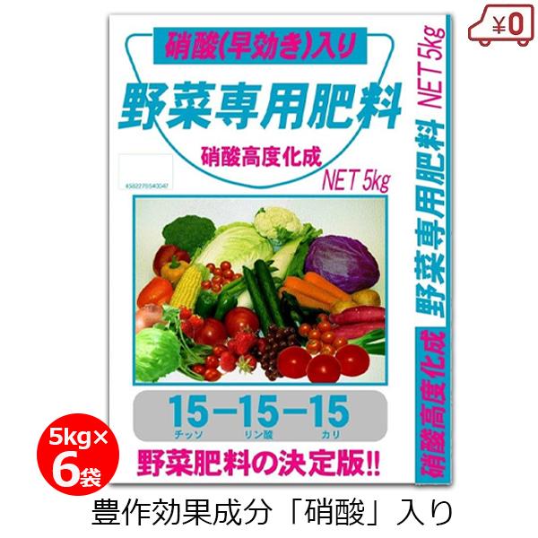 硝酸入り 野菜専用肥料 15-15-15 5kg×6袋 30kg 肥料 速効性 冬季 野菜