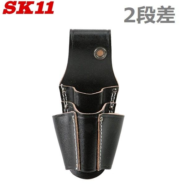SK11 工具差し ペンチサック 2段差 牛本革 ドライバー差し付 BL