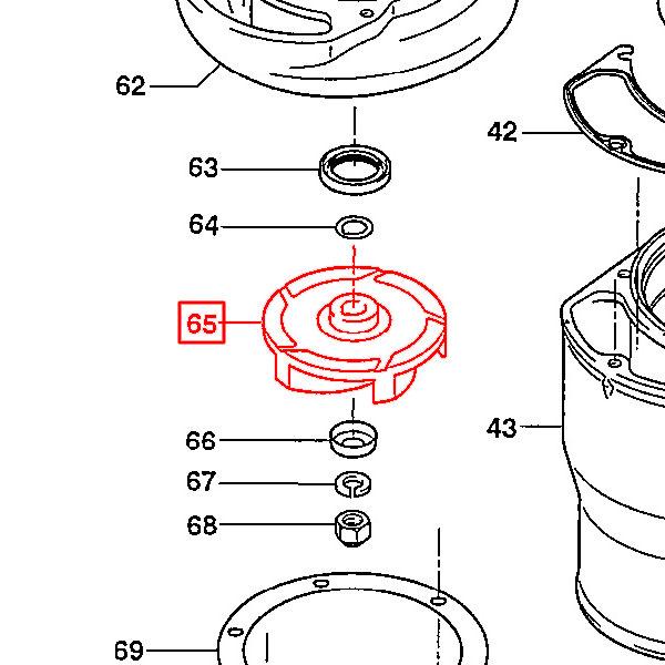 ツルミポンプ KTZ型水中ポンプ用 羽根車 KTZ45.5 インペラ 鶴見ポンプ