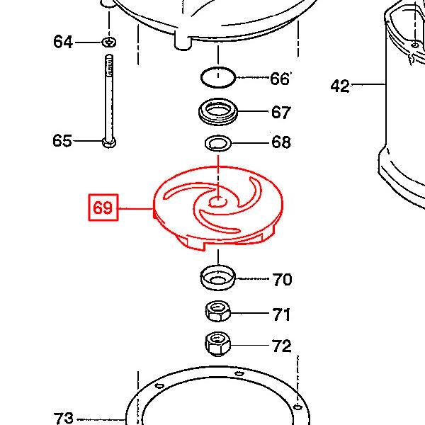 鶴見ポンプ　部品 ツルミポンプ KTZ型水中ポンプ用 羽根車 KTZ67.5 インペラ 鶴見ポンプ