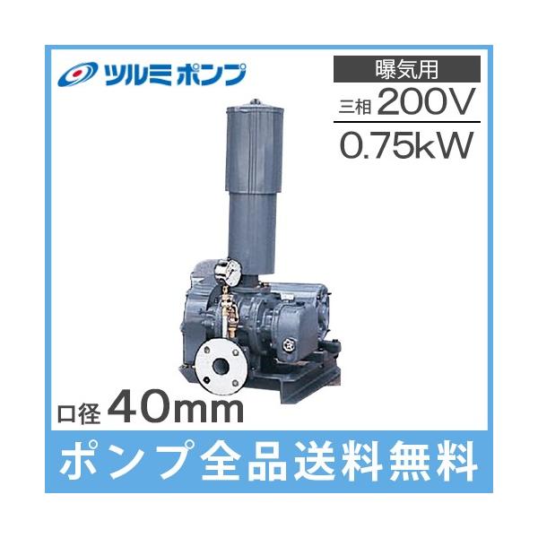 ツルミポンプ ルーツブロワー RSA-40 0.75kw 三相200V 40mm 鶴見ポンプ