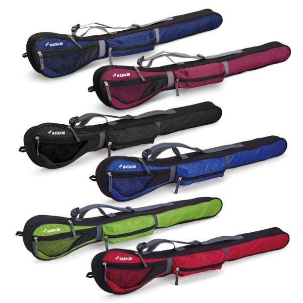 マルチに活躍するスリムタイプのクラブケース素材 : ポリエステルサイズ : 約長90×高17×厚5cm付属品 : ネームホルダークラブ1本、ボール3個の収納に加え、正面のメッシュポケット、ネームホルダーを搭載。小物からスコアカードまで、プレ...