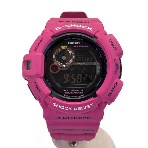 CASIO / ソーラー腕時計・G-SHOCK/デジタル/レザー/PNK/PNK/SS CASIO◇ソーラー腕時計・G-SHOCK/デジタル/PNK : セカンドストリート