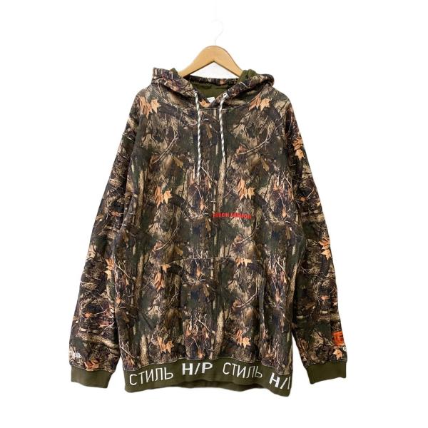 HERON PRESTON◇リアルツリーカモパーカー/L/コットン/KHK/カモフラ 