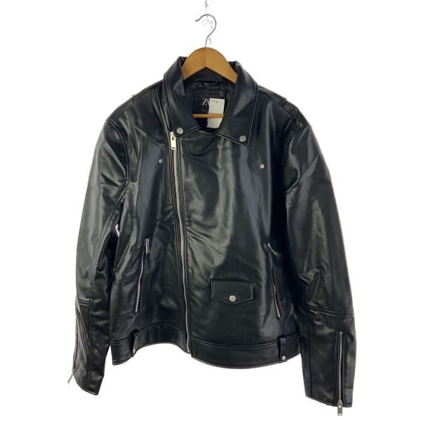 ZARA ライダース ZARAザラ本革オーバーサイズレザーバイカーライダースジャケット (ZARA