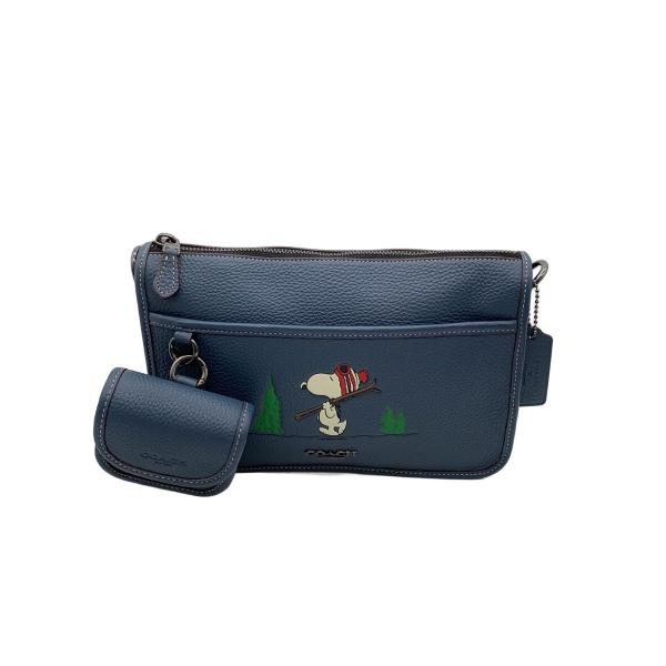 COACH◇ショルダーバッグ/レザー/BLU/CE710/スヌーピー// : セカンド
