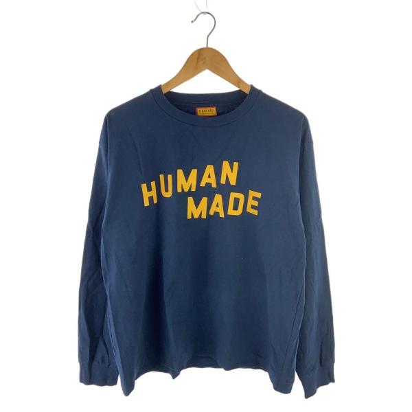 HUMAN MADE◇長袖Tシャツ/L/コットン/NVY/HM29CS022/GRAPHIC L/S T