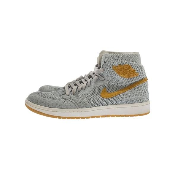 NIKE◆AIR JORDAN 1 RETRO HI FLYKNIT/エアジョーダンレトロハイ/グレー/919704-025